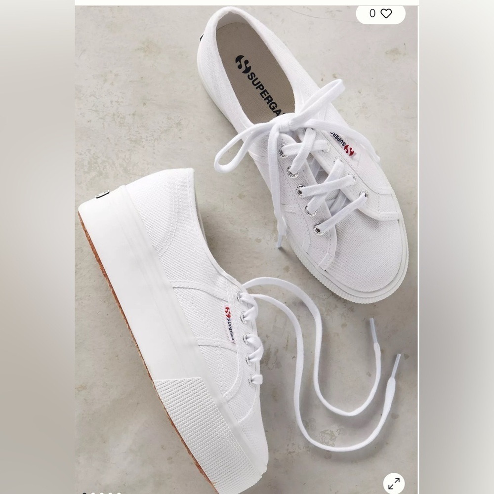 SUPERGA Size 40 Women's 2790 White Platform Sneakers Anthology